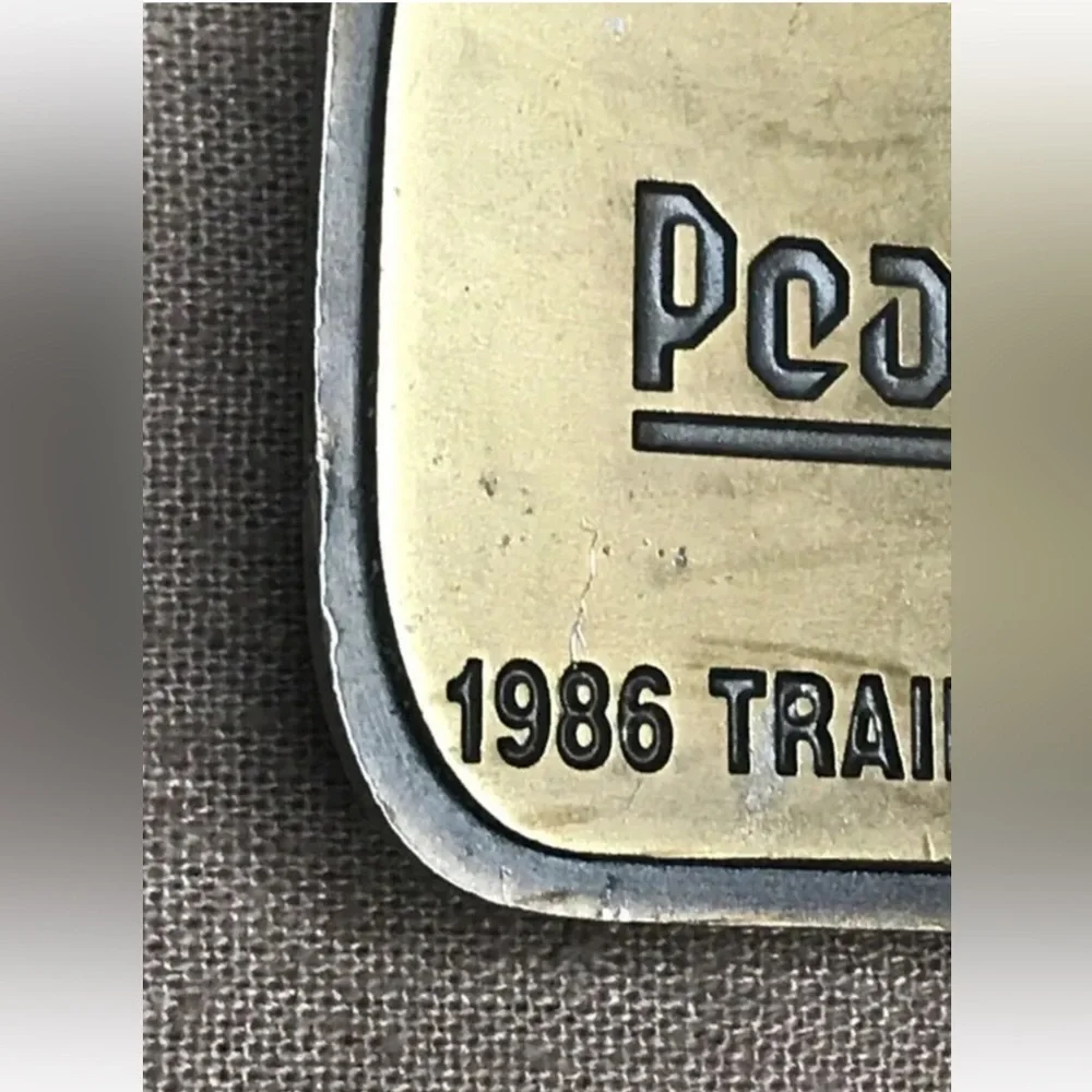 Lot of 4 Vintage 1980s Peabody Coal Company Training Safety Award Belt Buckles